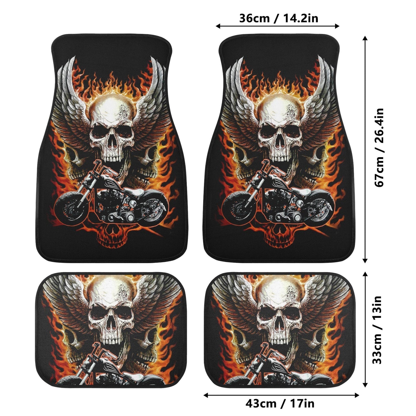 Motorcycle skull Car Seat Cover mat, Biker skull seat cover mat skeleton car seat cover, Death reaper skull seat protector cover mat for car