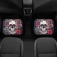 Flower skull seat cover mat for car, Rose skull car seat cover mat Halloween car seat cover, Death skull seat protector cover mat for car