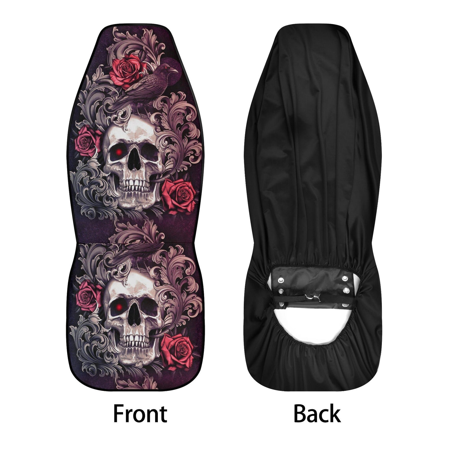 Flower skull seat cover mat for car, Rose skull car seat cover mat Halloween car seat cover, Death skull seat protector cover mat for car