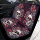 Flower skull seat cover mat for car, Rose skull car seat cover mat Halloween car seat cover, Death skull seat protector cover mat for car