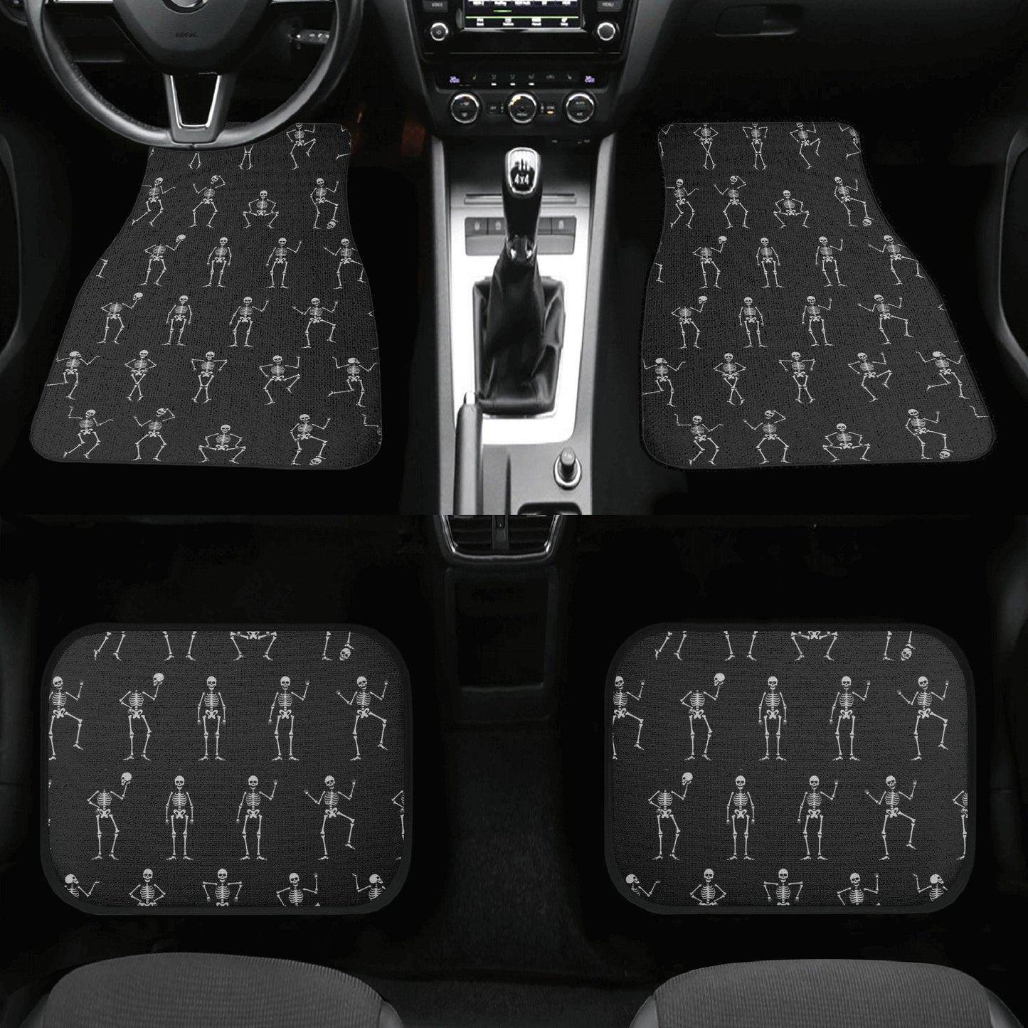 Skeleton dance skull Car Seat Cover car mat Gothic death car seat cover mat ghost skull car seat protector covers mat skeleton car protector