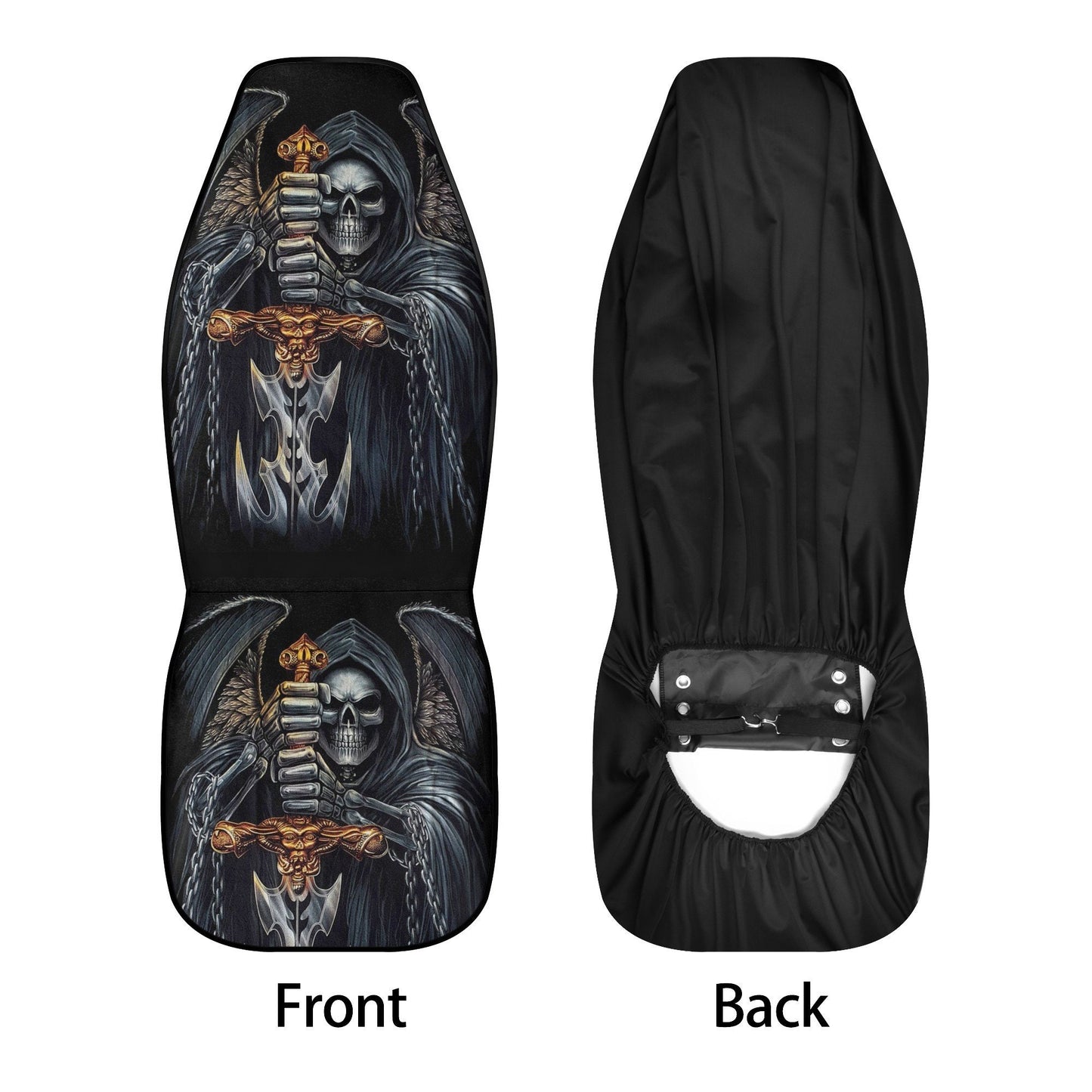 Grim reaper skull car seat cover, skull rug mat for car Halloween gothic car seat cover mat floral skull car seat cover car mat protector