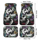 Floral skull car seat cover, rose skull rug mat for car, Halloween skeleton car seat cover, Death floral gothic skull car seat cover car mat