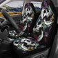 Floral skull car seat cover, rose skull rug mat for car, Halloween skeleton car seat cover, Death floral gothic skull car seat cover car mat
