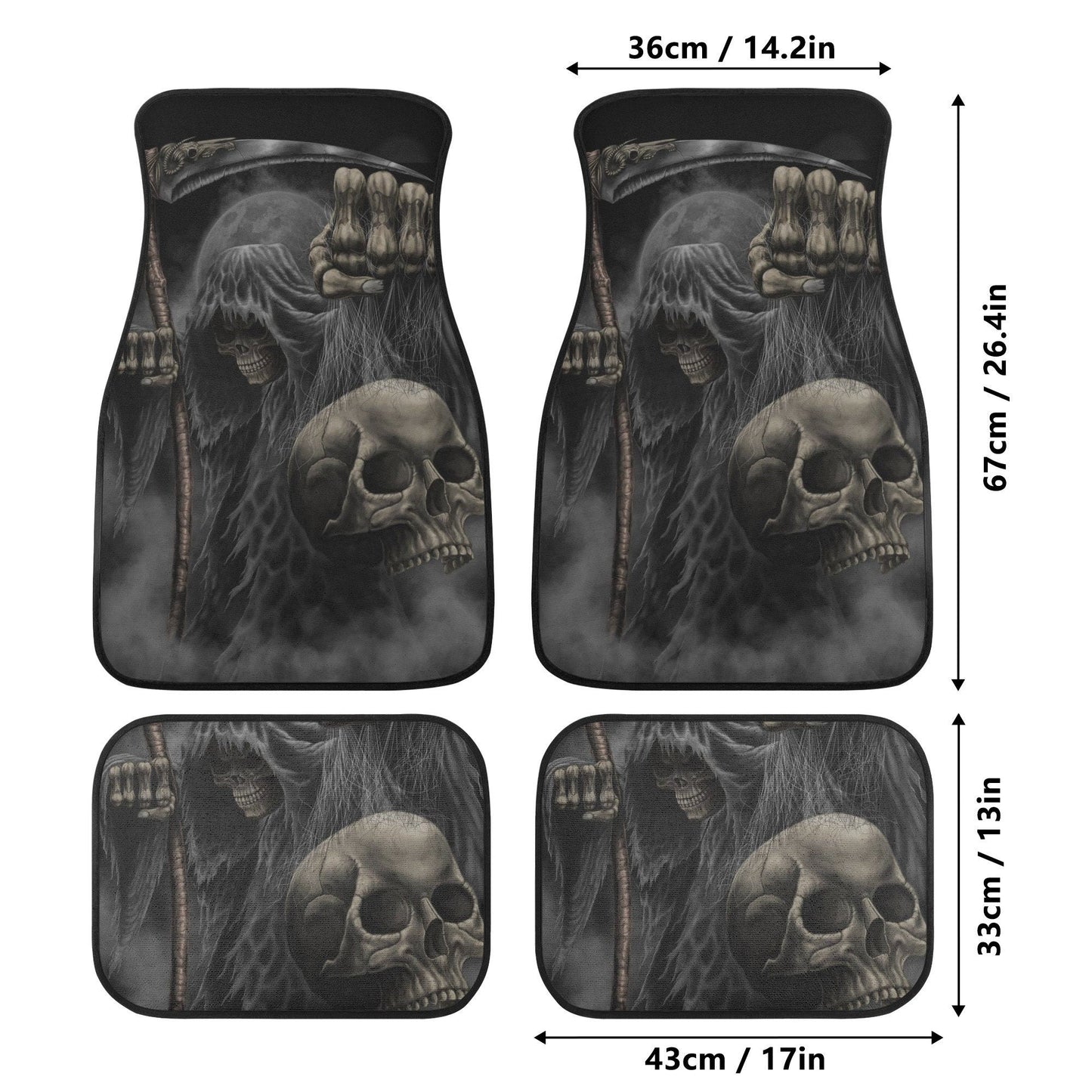 Horror Grim reaper skull Car Seat Cover car mat, Halloween death car seat cover mat ghost car seat protector covers mat skeleton car mats