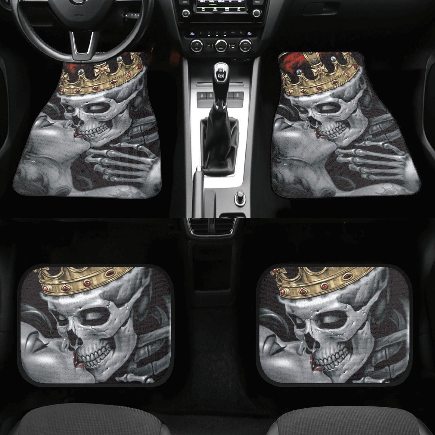 King Queen Grim reaper skull Car Seat Cover car mat Halloween death car seat cover mat ghost car seat protector covers mat skeleton car mats