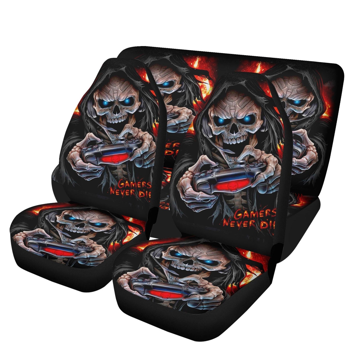 Grim reaper skull Car Seat Cover mat, Game never die skull seat cover mat skeleton car seat cover, skull seat protector cover mat for car