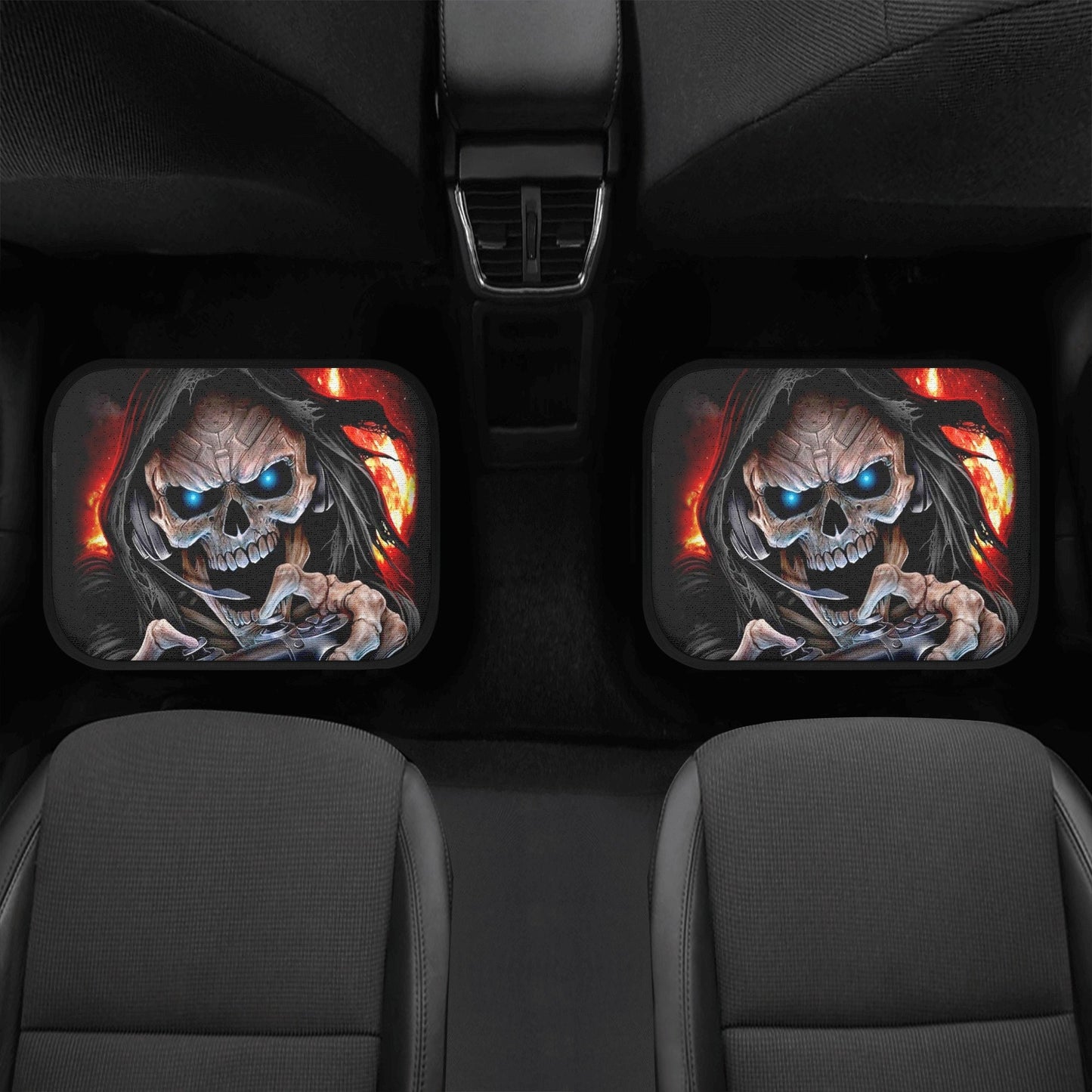 Grim reaper skull Car Seat Cover mat, Game never die skull seat cover mat skeleton car seat cover, skull seat protector cover mat for car