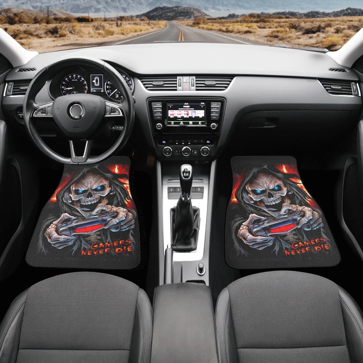 Grim reaper skull Car Seat Cover mat, Game never die skull seat cover mat skeleton car seat cover, skull seat protector cover mat for car