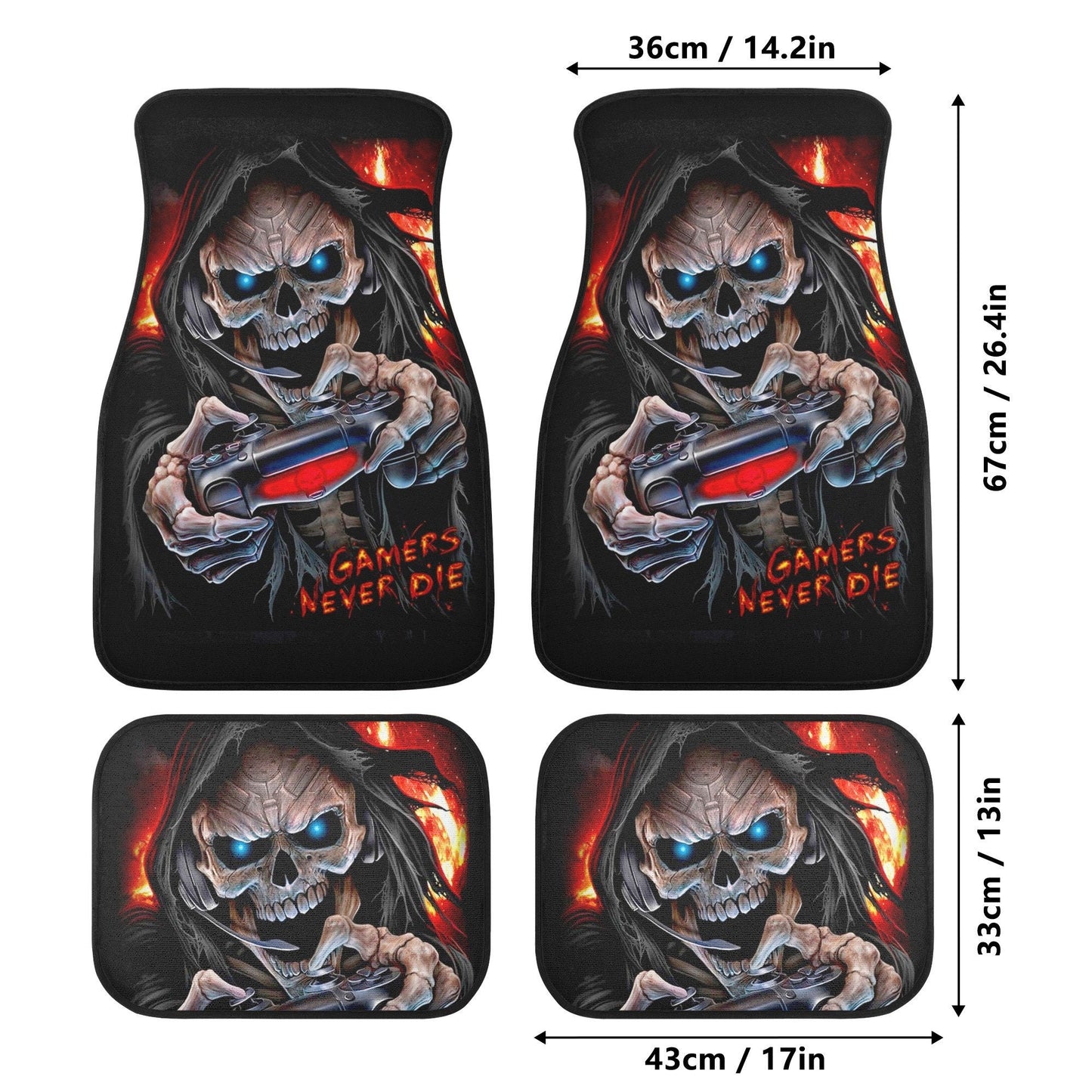 Grim reaper skull Car Seat Cover mat, Game never die skull seat cover mat skeleton car seat cover, skull seat protector cover mat for car