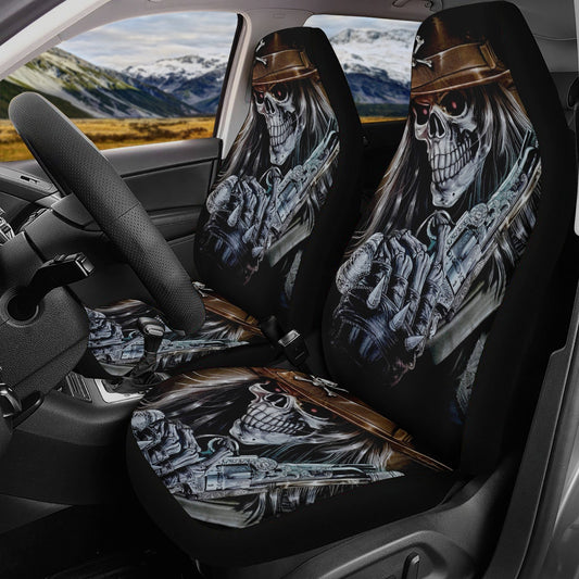 Grim reaper skull Car Seat Cover mat, Skeleton seat cover mat skeleton car seat cover, Halloween evil skull seat protector cover mat for car