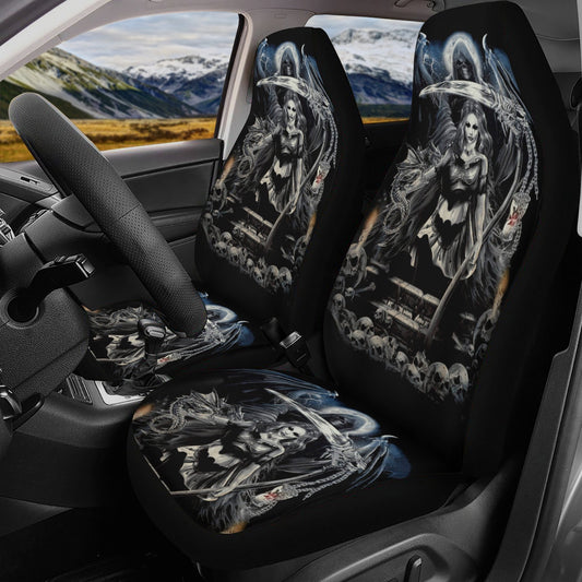 Gothic skull Car Seat Cover mat Grim reaper skull seat cover mat for car Halloween skull skeleton seat protector cover mat protector for car