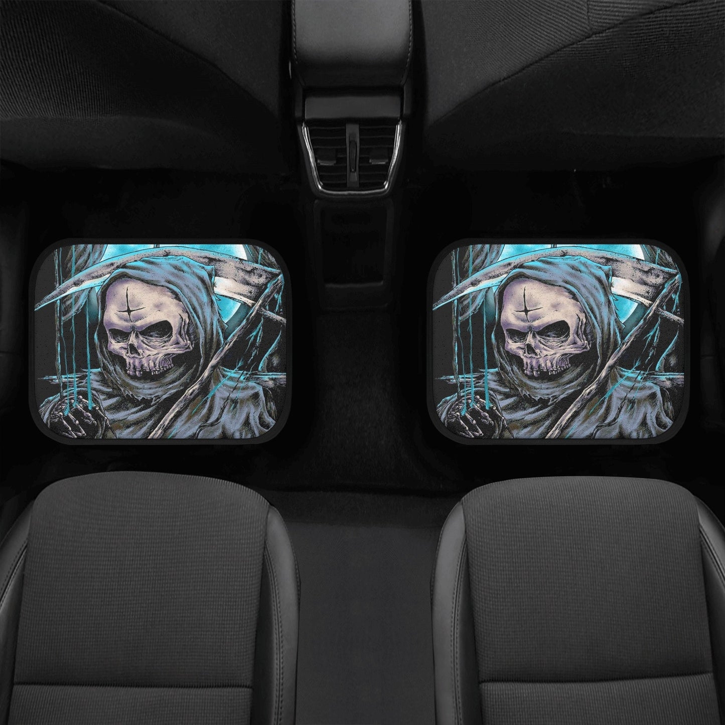 Gothic skull Car Seat Cover mat Grim reaper skull seat cover mat for car Halloween skull skeleton seat protector cover mat protector for car
