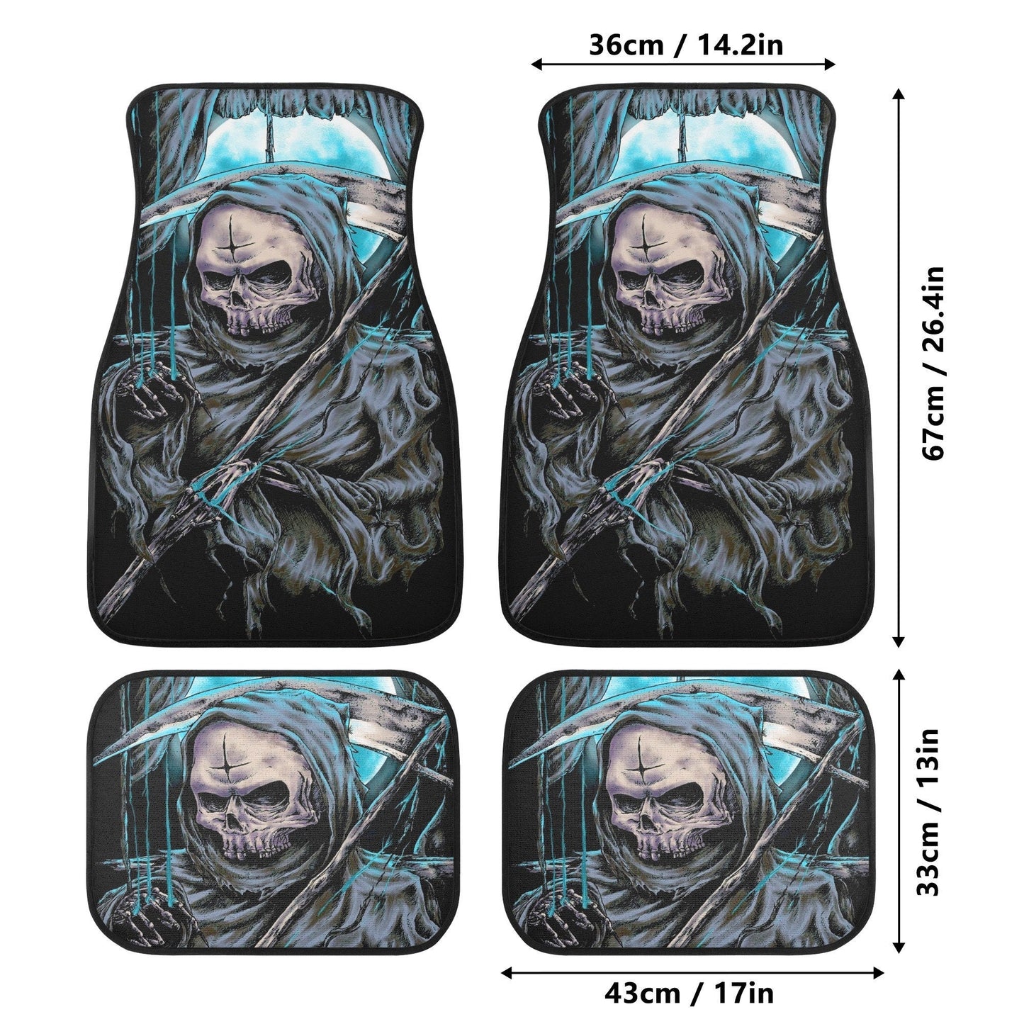 Gothic skull Car Seat Cover mat Grim reaper skull seat cover mat for car Halloween skull skeleton seat protector cover mat protector for car