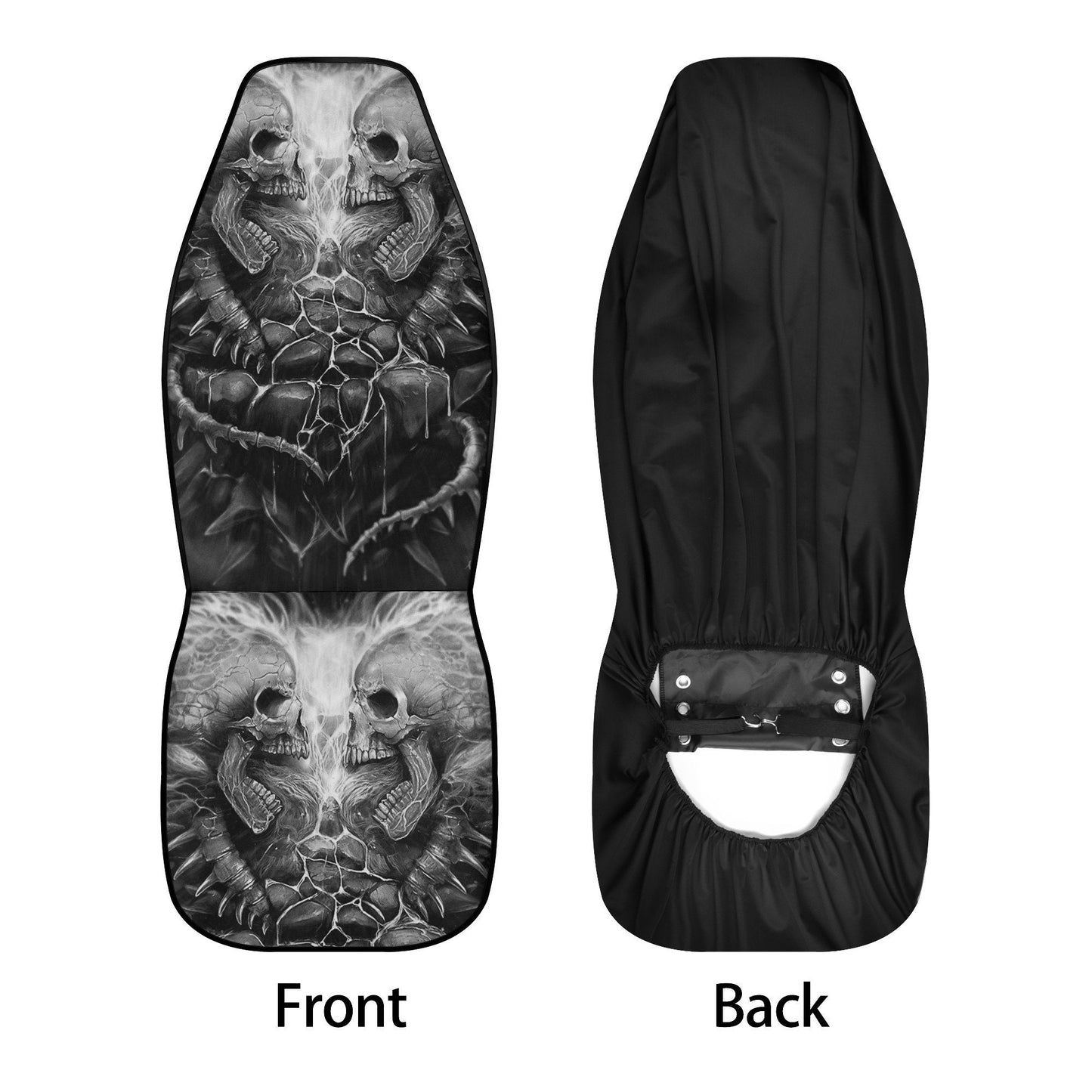 Flaming skull Car Seat Cover mat, Gothic skull seat cover mat for car, Halloween skeleton seat cover skull car mat, skull seat cover for car