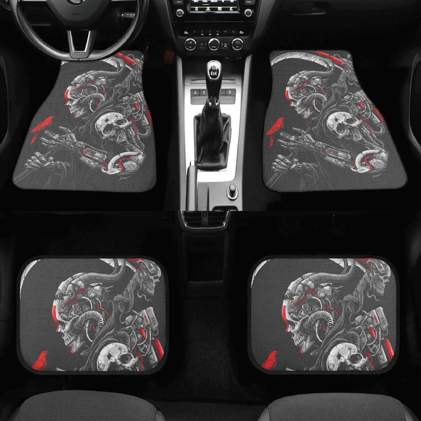 Halloween skull Car Seat Cover mat, Gothic skull seat cover mat for car Grim reaper skull seat cover skull car mat, skull seat cover for car