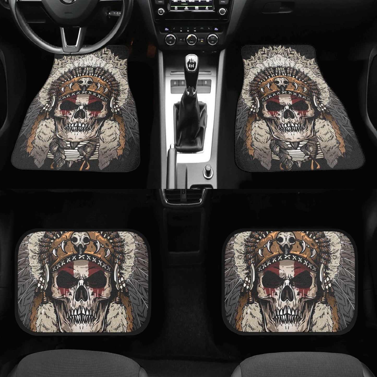 Skull Car Seat Cover skull car mat, Grim reaper skull seat cover mat for car,  Halloween skeleton seat protector cover mat protector for car