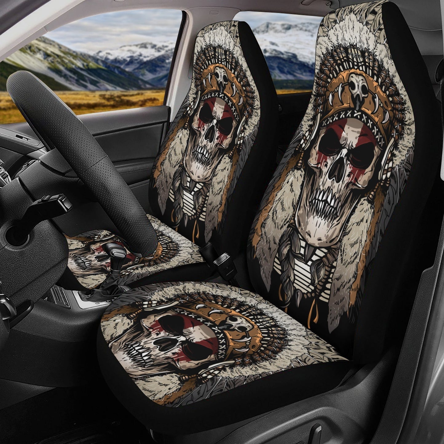 Skull Car Seat Cover skull car mat, Grim reaper skull seat cover mat for car,  Halloween skeleton seat protector cover mat protector for car