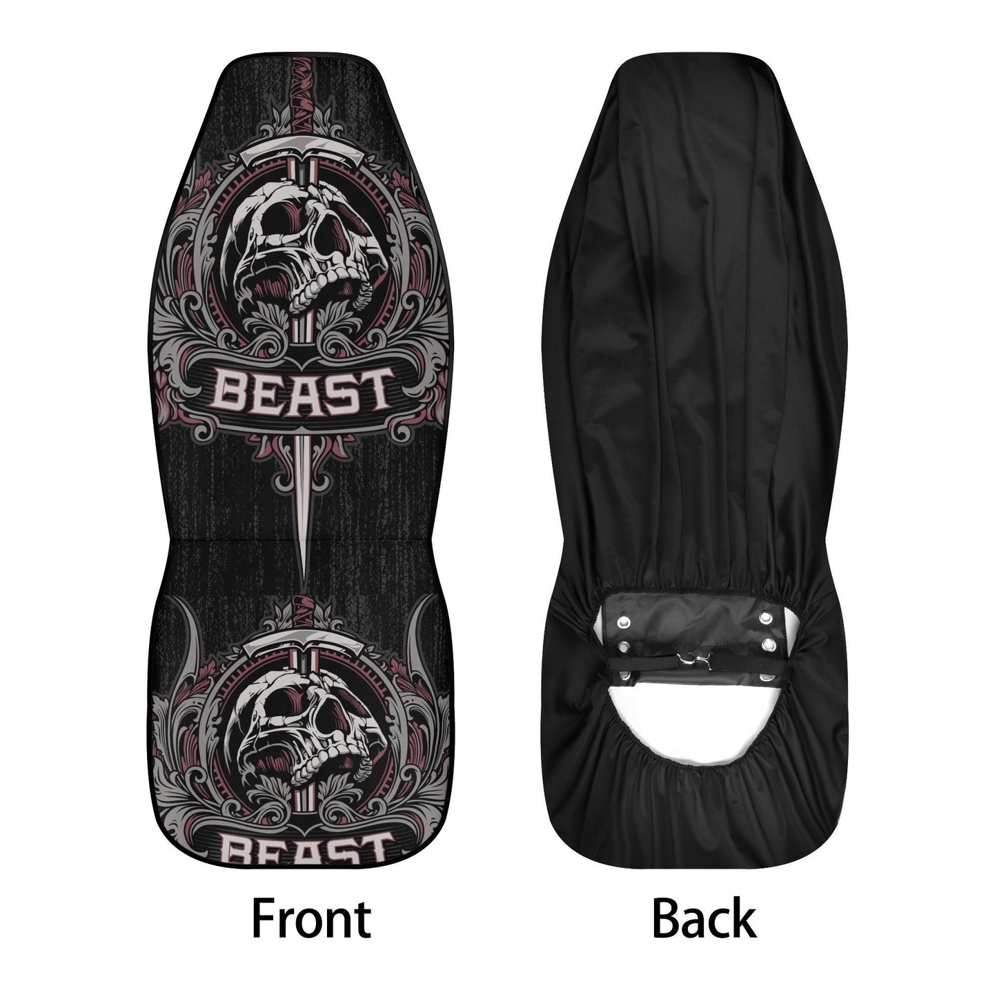 Beast Skull Car Seat Cover skull car mat, reaper skull seat cover mat for car, Halloween Beast seat protector cover mat protector for car