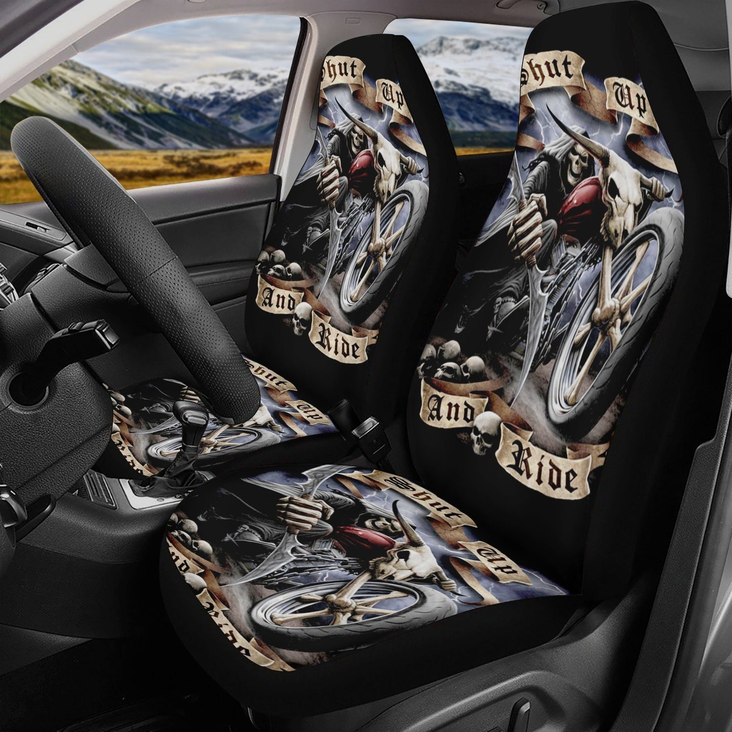 Grim reaper skull Car Seat Cover car mat, Halloween death car seat cover mat ghost skull car seat protector covers mat skeleton car mats