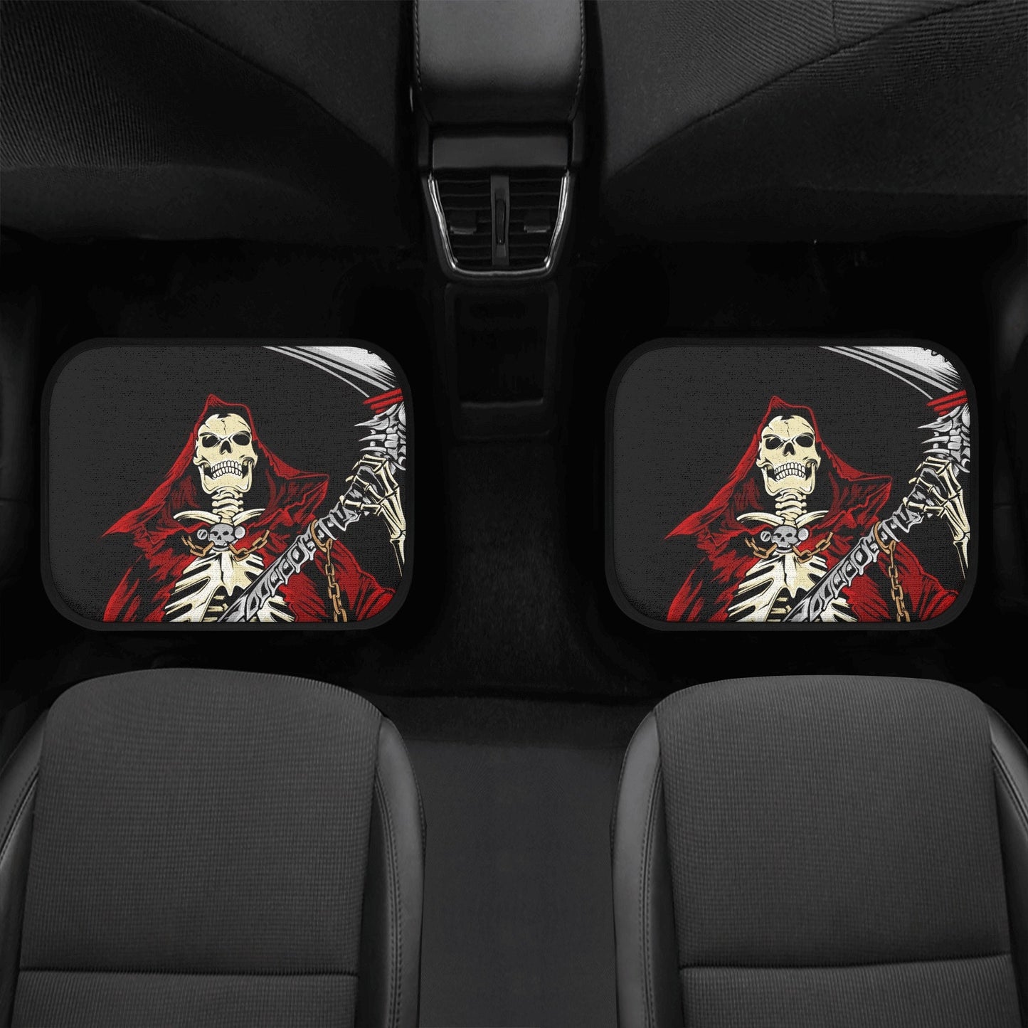 Death Grim reaper skull Car Seat Cover car mat, Halloween horror car seat cover mat ghost car seat protector covers mat skeleton car mats