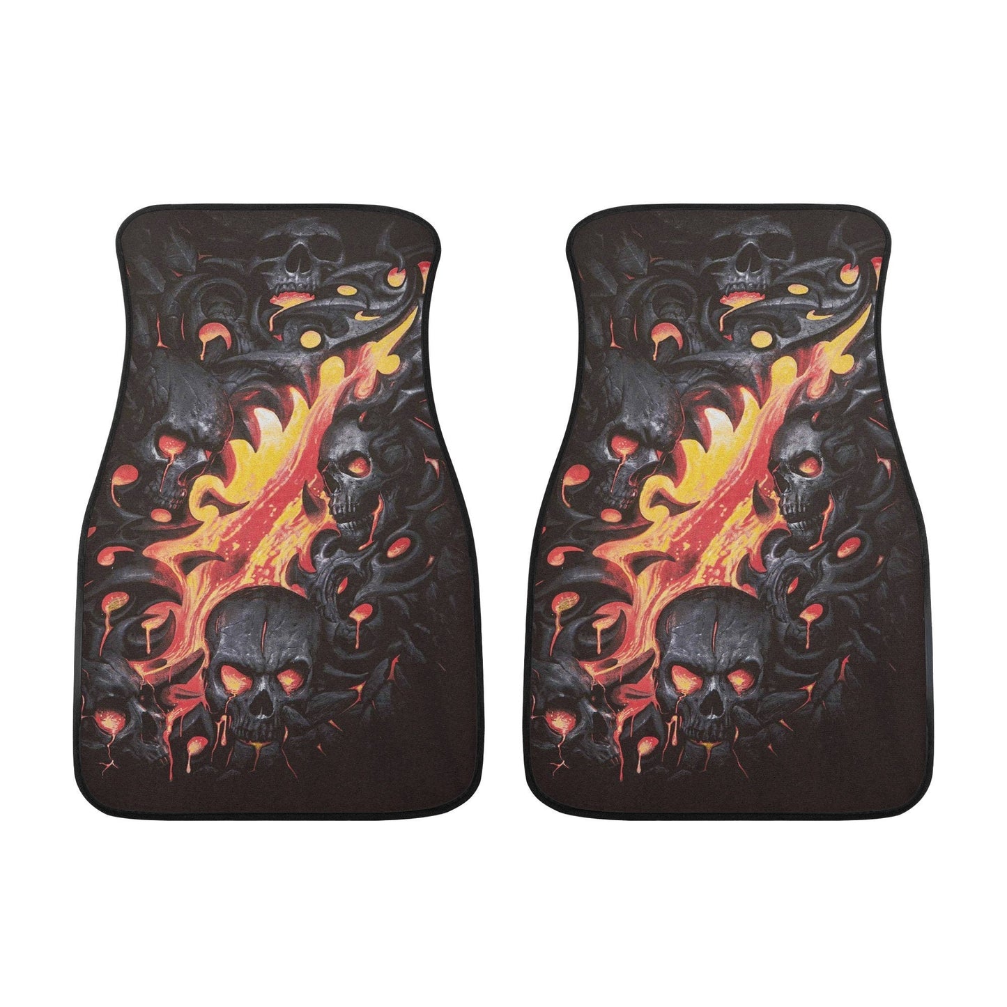 Skull in fire gothic Car Seat Cover car mat, Halloween death car seat cover mat grim reaper car seat protector covers mat skeleton car mats