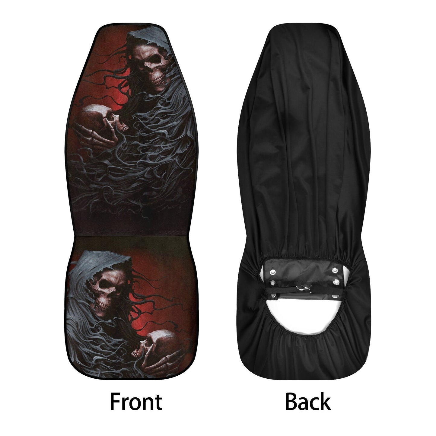 Fire Grim reaper skull Car Seat Cover mat, Halloween flaming skull car seat cover mat ghost skull car seat protector covers gothic car mats