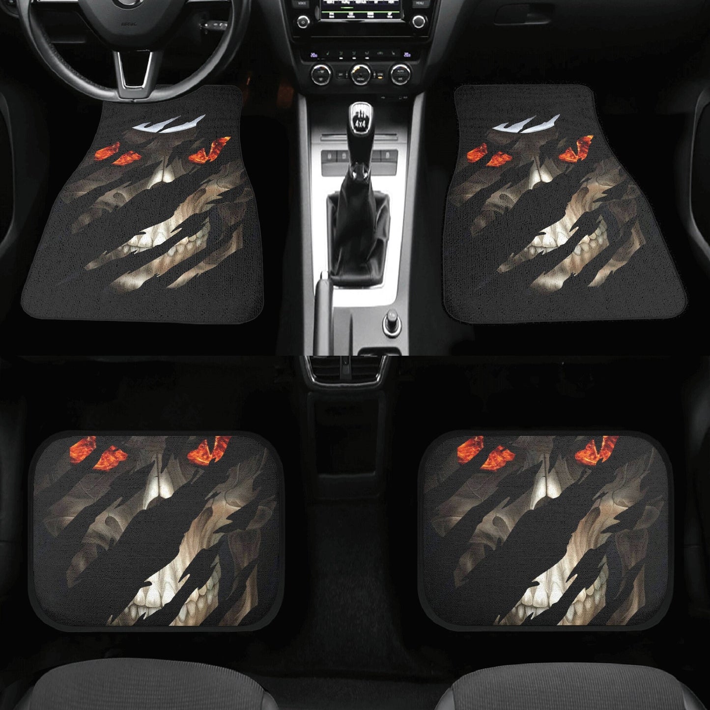 Horror Grim reaper skull Car Seat Cover car mat, Halloween death car seat cover mat ghost car seat protector covers mat skeleton car mats