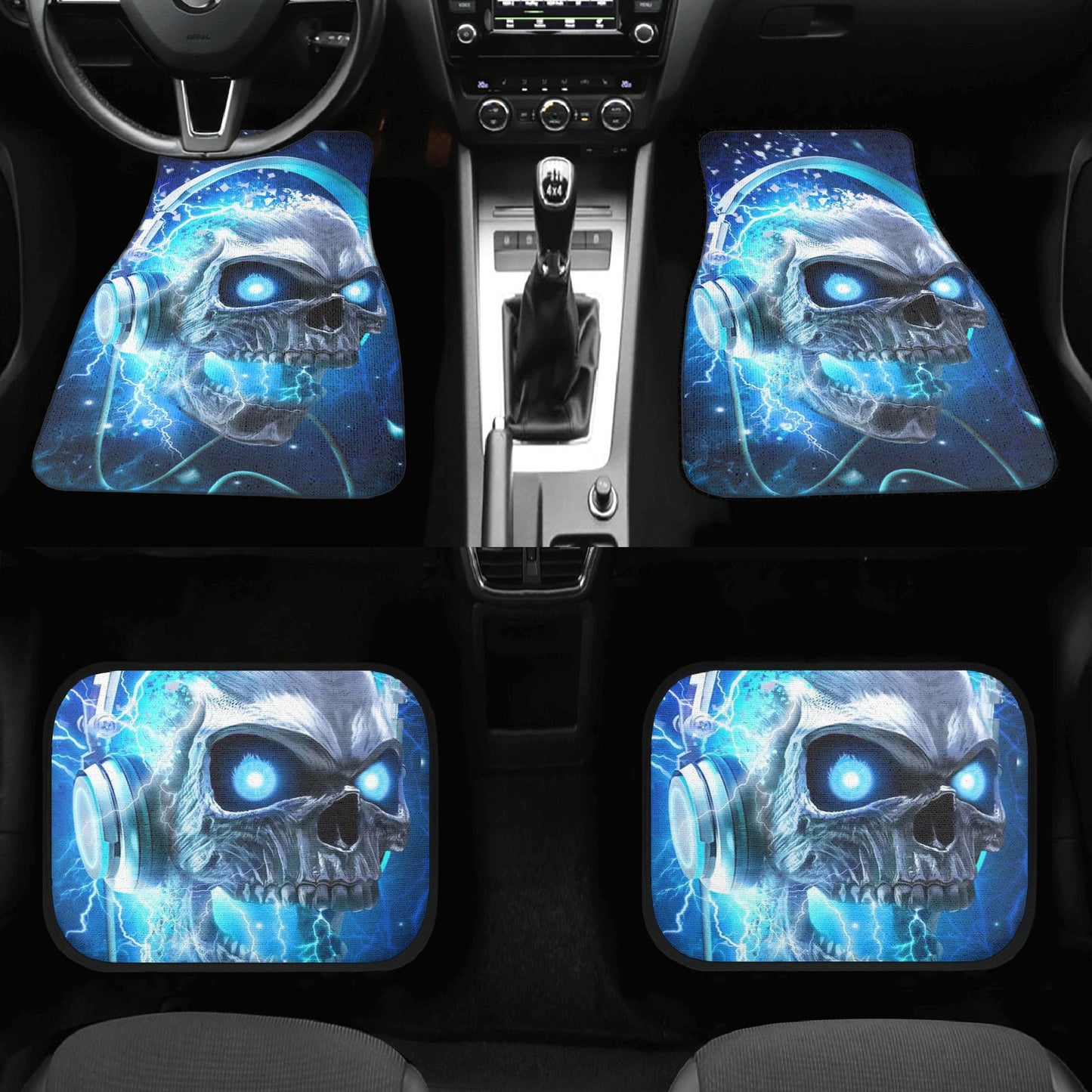 Flaming skull Car Seat Cover skull car mat Halloween skull seat cover mat for car skull in fire seat cover mat for car, ghost car seat cover