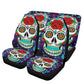 Flower Candy skull seat cover for car, floral sugar skull Seat Covers mat for car, skull seat cover rug mat for car, skull car seat covers