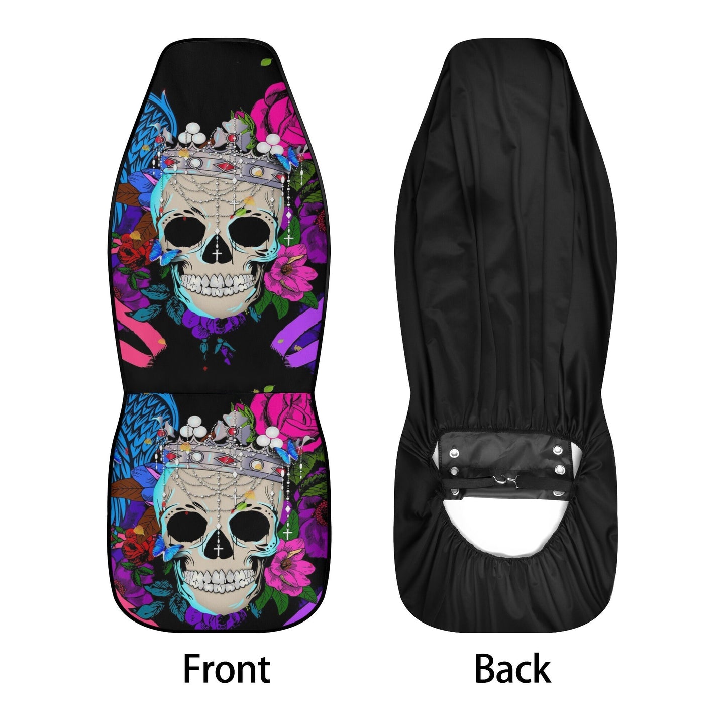 Floral skull seat cover for car, Day of the dead skull Seat Covers mat for car skull seat cover rug mat for car floral skull car seat covers
