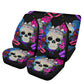 Floral skull seat cover for car, Day of the dead skull Seat Covers mat for car skull seat cover rug mat for car floral skull car seat covers