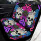 Floral skull seat cover for car, Day of the dead skull Seat Covers mat for car skull seat cover rug mat for car floral skull car seat covers