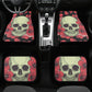 Floral skull seat cover for car, Day of the dead skull Seat Covers mat for car skull seat cover rug mat for car floral skull car seat covers