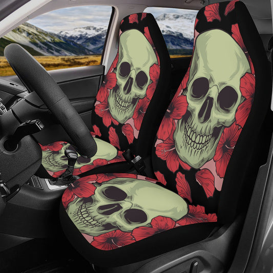 Floral skull seat cover for car, Day of the dead skull Seat Covers mat for car skull seat cover rug mat for car floral skull car seat covers