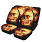 Fire skull seat cover for car, Flaming skull Seat Covers mat for car skull seat cover, skull rug mat for car, skull in fire car seat covers