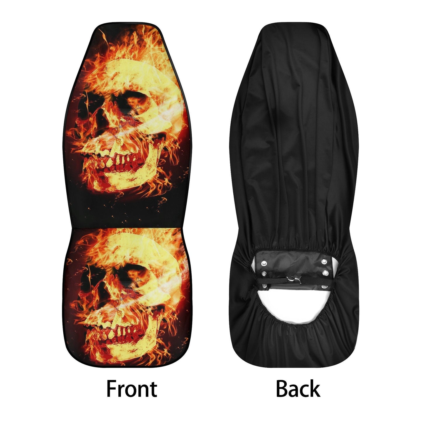 Fire skull seat cover for car, Flaming skull Seat Covers mat for car skull seat cover, skull rug mat for car, skull in fire car seat covers