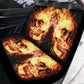 Fire skull seat cover for car, Flaming skull Seat Covers mat for car skull seat cover, skull rug mat for car, skull in fire car seat covers