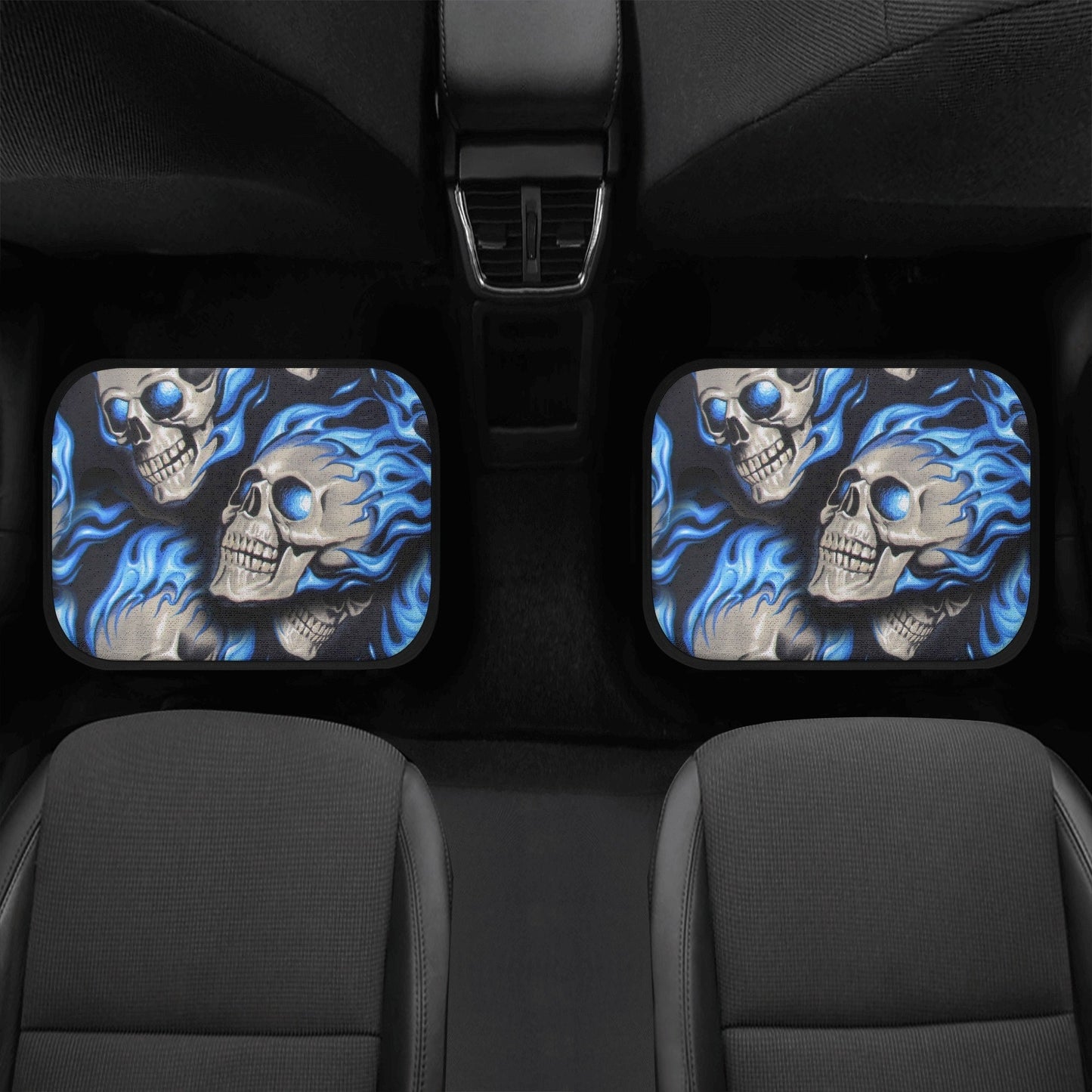 Flaming skull seat cover for car, Day of the dead skull Seat Covers mat for car skull seat cover rug mat for car floral skull car seat cover