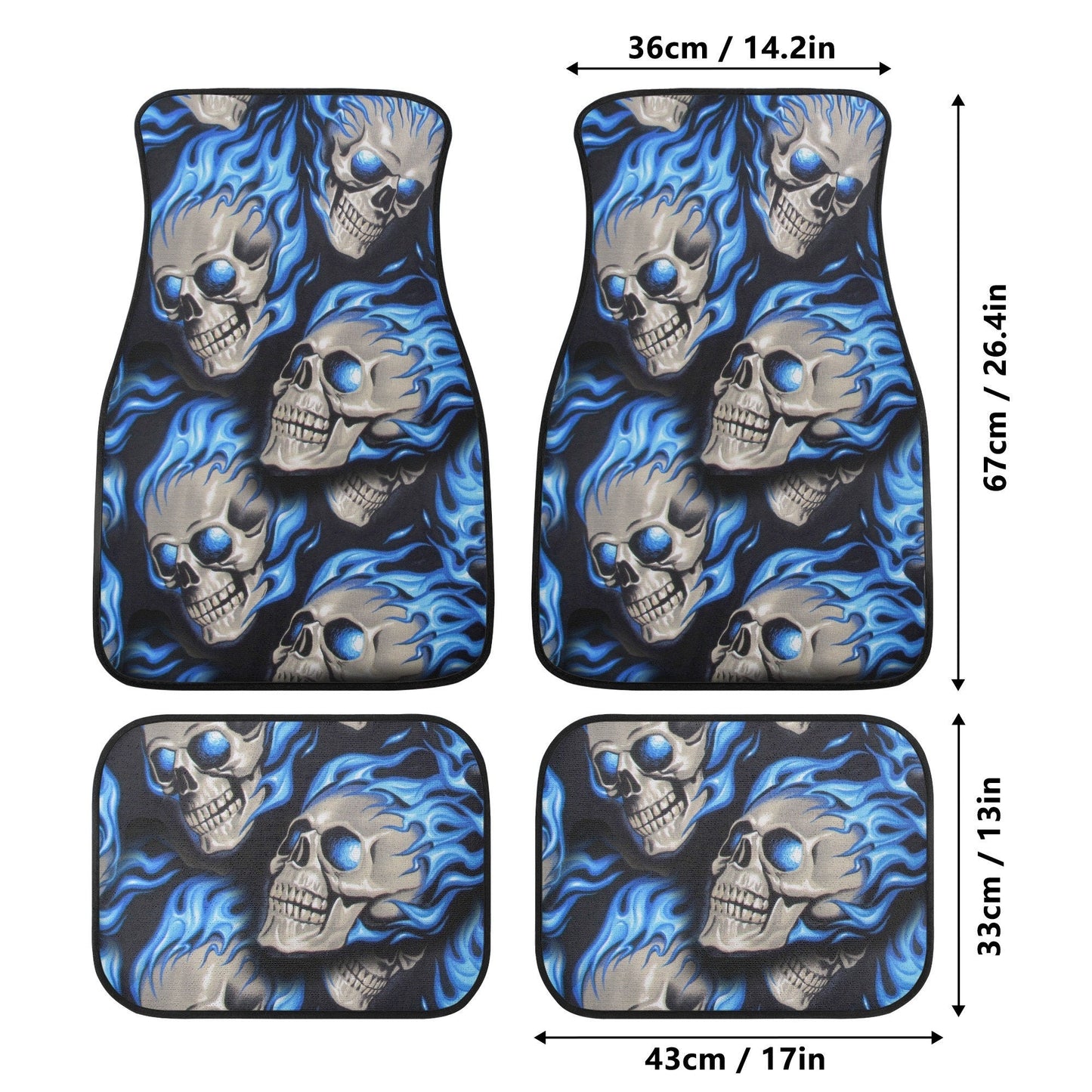 Flaming skull seat cover for car, Day of the dead skull Seat Covers mat for car skull seat cover rug mat for car floral skull car seat cover