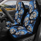 Flaming skull seat cover for car, Day of the dead skull Seat Covers mat for car skull seat cover rug mat for car floral skull car seat cover