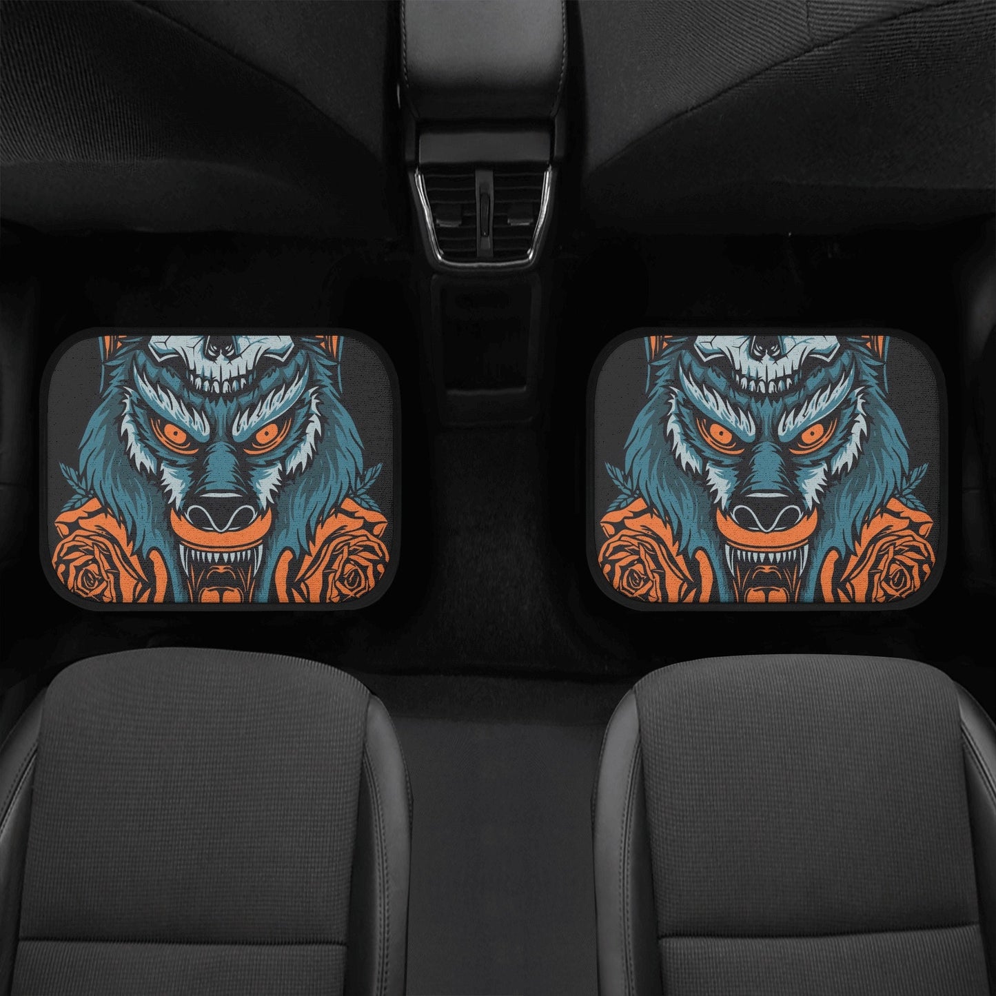 Wolf skull seat cover for car, grim reaper skull Seat Covers mat for car skull seat cover rug mat for car Wolf skeleton skull car seat cover