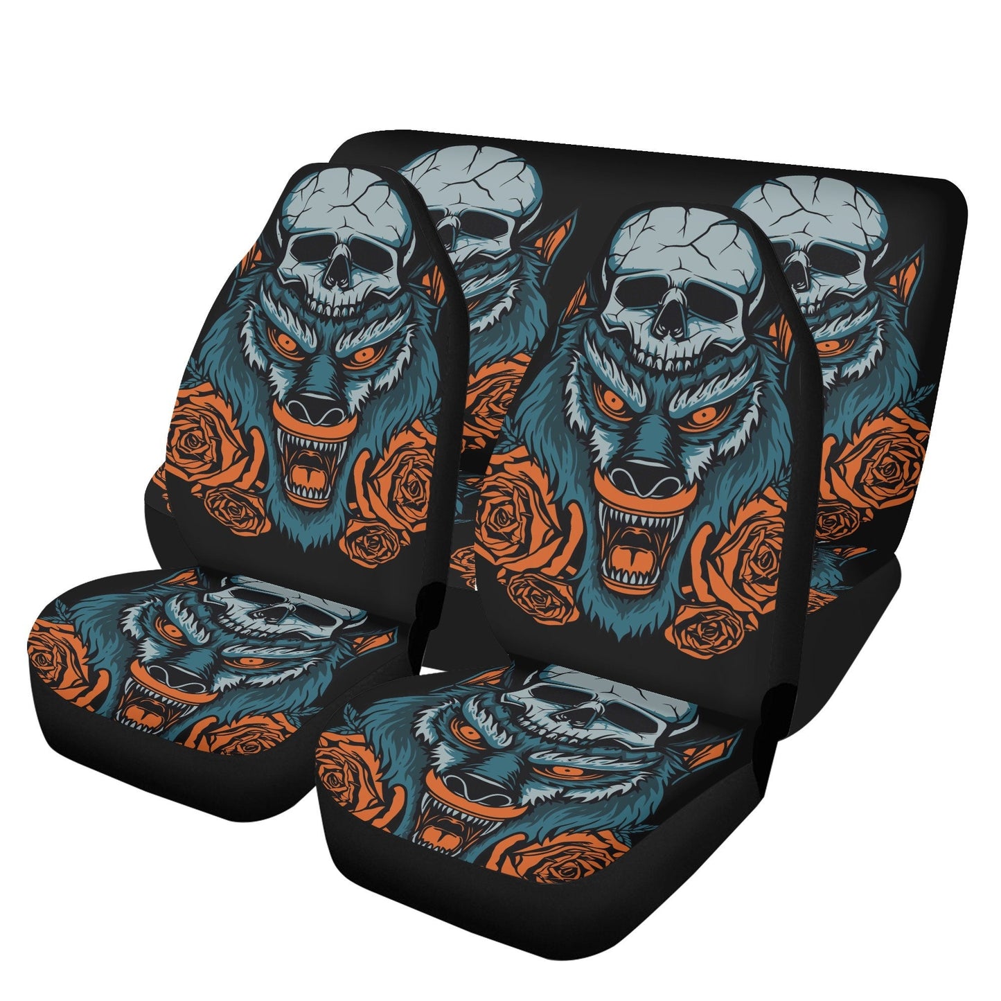 Wolf skull seat cover for car, grim reaper skull Seat Covers mat for car skull seat cover rug mat for car Wolf skeleton skull car seat cover