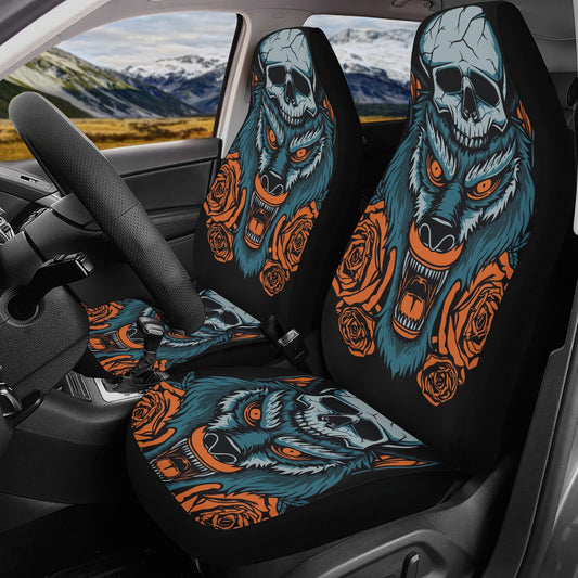Wolf skull seat cover for car, grim reaper skull Seat Covers mat for car skull seat cover rug mat for car Wolf skeleton skull car seat cover