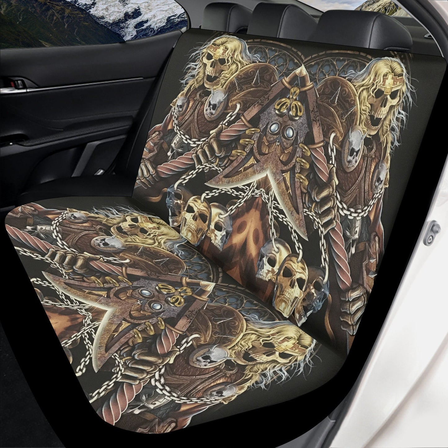Reaper skull seat cover for car, grim reaper skull Seat Covers mat for car skull seat cover rug mat for car, skeleton skull car seat cover
