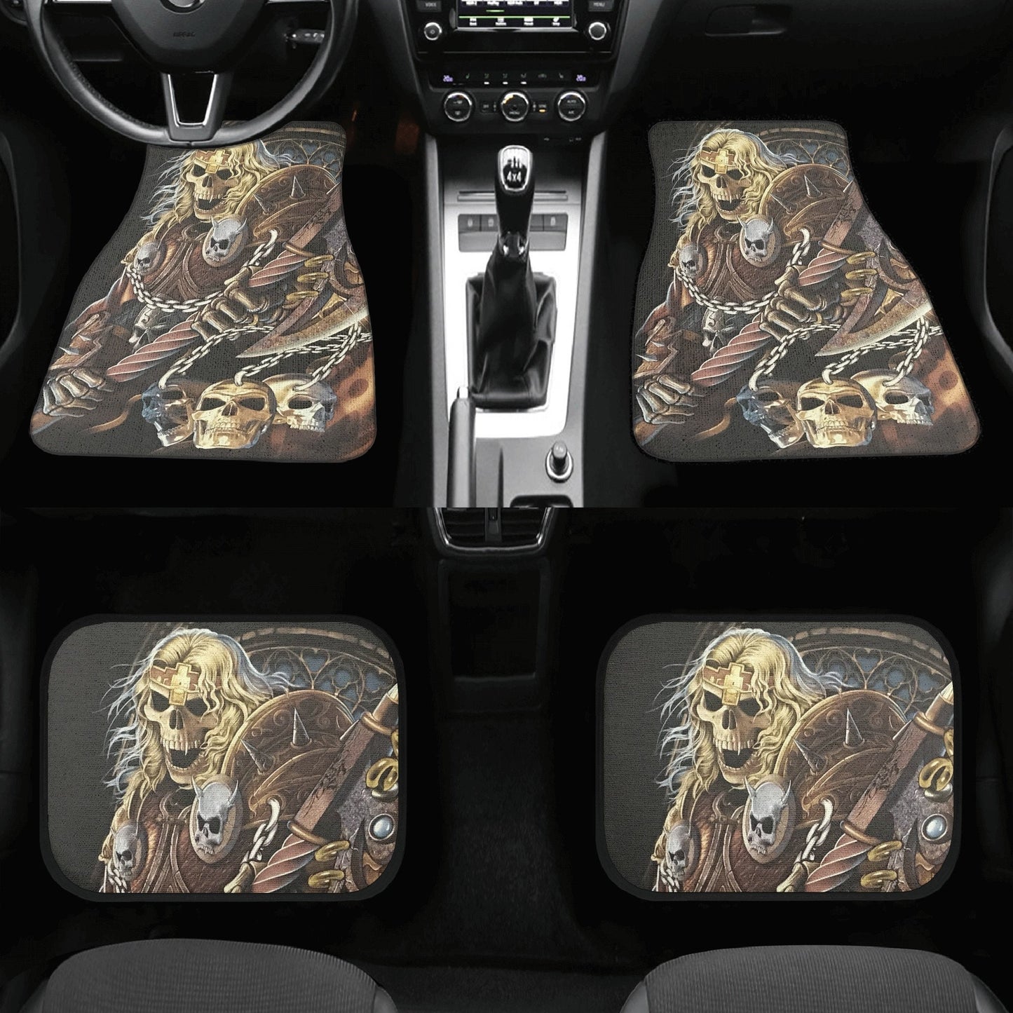 Reaper skull seat cover for car, grim reaper skull Seat Covers mat for car skull seat cover rug mat for car, skeleton skull car seat cover