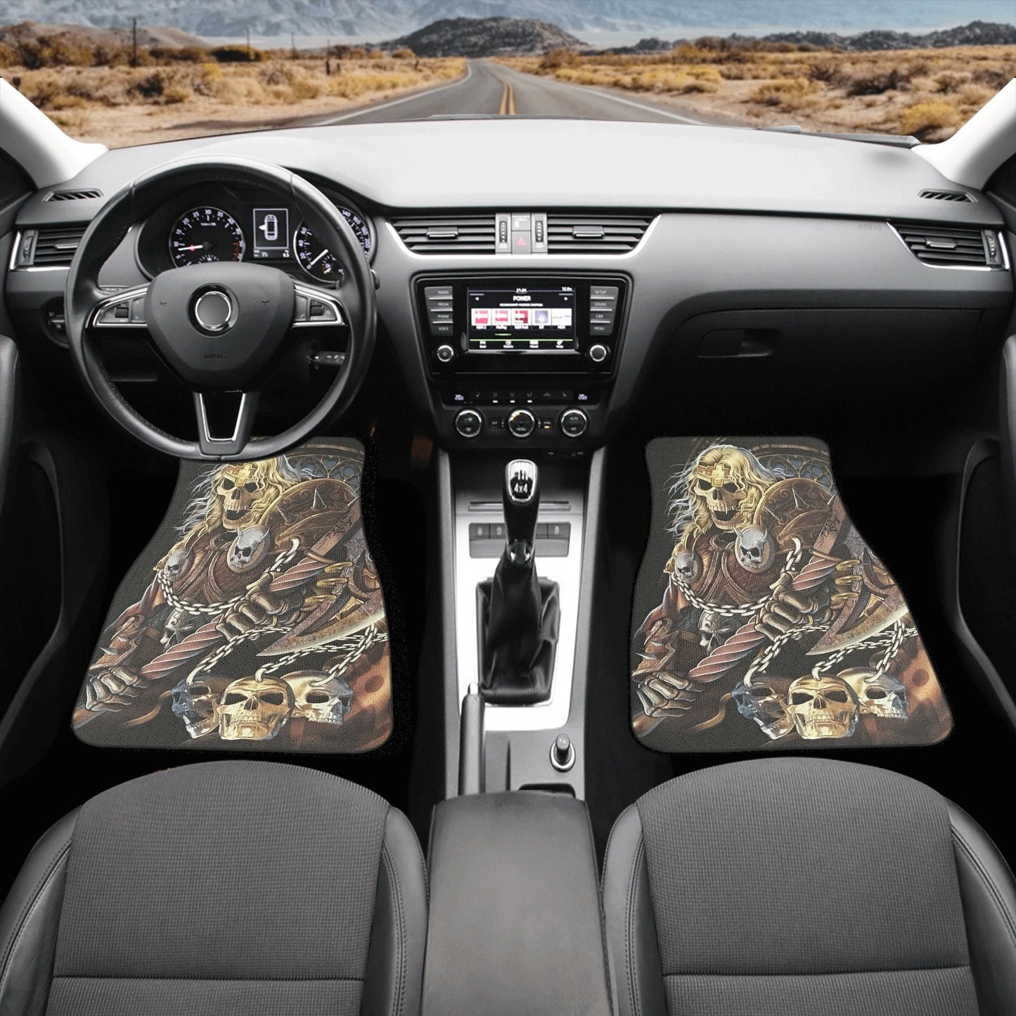 Reaper skull seat cover for car, grim reaper skull Seat Covers mat for car skull seat cover rug mat for car, skeleton skull car seat cover