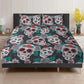 4pcs Floral sugar skull bedding duvet cover set, day of the dead skull bedding set, dia de los muertos sugar skull duvet cover pillow covers