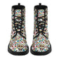 Mexican candy skull leather boots, sugar skull boots for men women, floral skull boots for women men, skull men's boots gothic women boots
