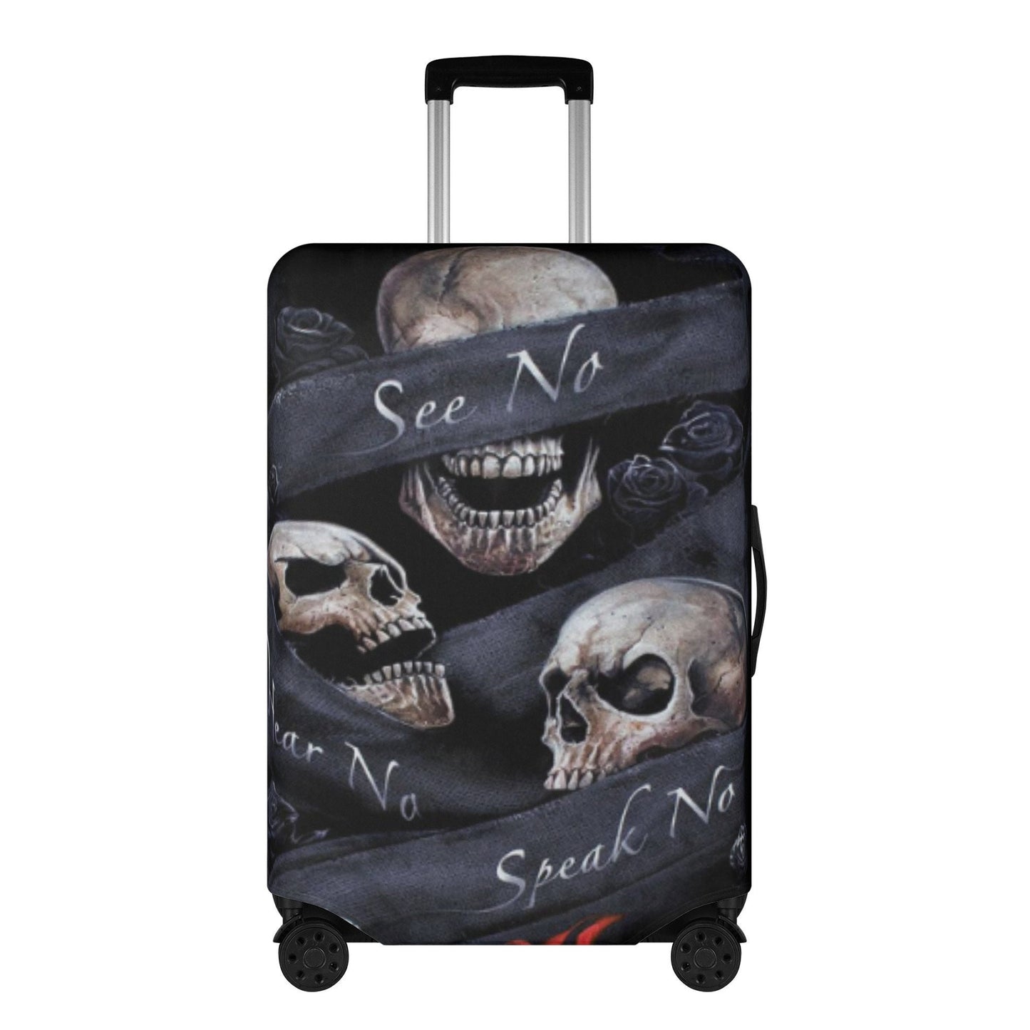 No see no hear no speak evil skull luggage covers, skull suitcase covers, Horror grim reaper gothic skull luggage suitcase covers protector